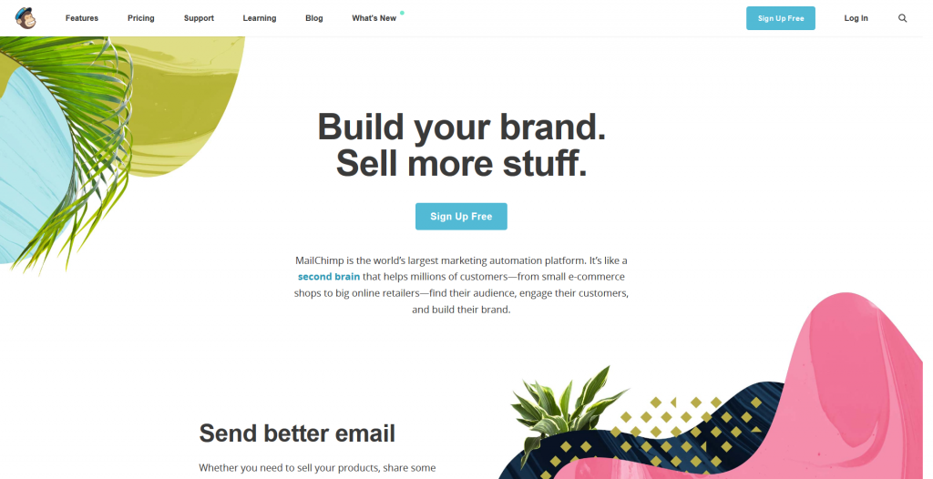 MailChimp Website Homepage